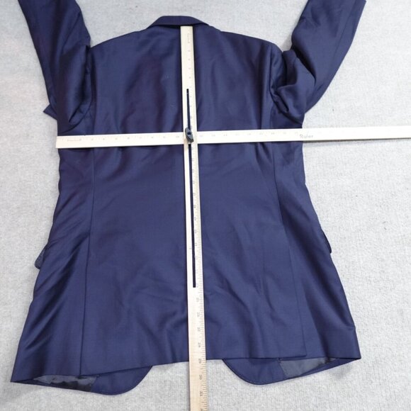 Pini Parma Suit 41R Pants 34 x 32 Blue Solid Wool Unstructured - Picture 10 of 16